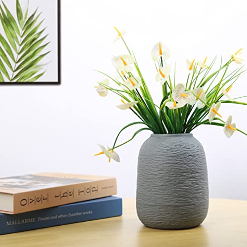 Grey Ceramic Vases, Textured Modern Vases, Home Decor Vases, Can Also Be Used As Best Decoration for Others On Christmas, Independence Day and Other Festivals.(ZJ Gray) - color: Zj Grey