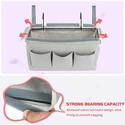 Loghot Bedside Caddy/Bedside Storage Bag Hanging Organizer for Bunk and Hospital Beds,Dorm Rooms Bed Rails,Can be Placed Glasses,Books,Mobile Phones,Keys (New Grey) - color: 1pc New Grey