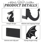 Geelin Dragon Metal Bookends Set of 2 Styles Fantasy Book Ends for Shelves Bookshelf Home Office Desk Bookshelf Decor Gift for Dragon Lovers and Reading Enthusiasts - style: Evil Dragon