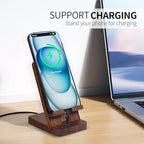 Cell Phone Stands of 3D MAGIC, Desktop Stand, Luxury Nature Wood Magnetic Phone Stand for Desk, Compatible with iPhone & All Cell Phones, Ultra-Stable, Portable & Non-Slip Design, Walnut Wood - color: Walnut Pro