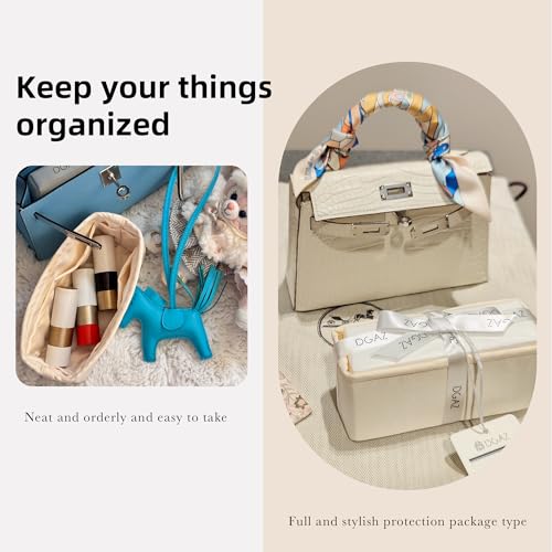 DGAZ Purse Bag Organizer Insert, Silk, Luxury Handbag Tote in Bag Shapers, Fits Kelly mini I/mini II /20/25/28/32/35/40 Bags (Craie, KL25) - color: Craie, size: KL25