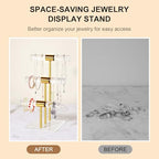 3-Tier Necklace Holder Bracelet Holder, Gold Acrylic Jewelry Display Stand Crystal T Bar Jewelry Organizer Gift for Women - style: 3-Tier 1pc