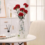 White Glass Vase, Large Glass Vase for Flowers, Modern Flower Vases, Tall Floor Vases for Living Room, Dining Table, Mantle, Shelf, Wedding, Office, 10 Inches - color: White
