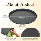 Romadedi Black Decorative Candle Tray - Round Trays Decor for Coffee Table Centerpiece Metal Serving Tray for Kitchen Counter Organizer Modern Farmhouse Home Decorations, 11 Inch
