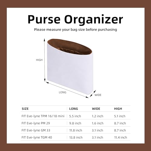 DGAZ Lightweight Purse Organizer Insert for Hermes Evelyne Bag,Silk and Dupontpaper handbag inner for Luxury Bags(Gold,TPM)