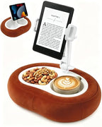 Miledi Tablet Pillow Stand, Compatible with 5"-12.9" Kindle, iPad, Phone/Tablet, 360° Rotating Phone Holder for Bed, Soft Plush Fabric, Detachable Bowl, Reading and Relaxation on Bed, Terracotta - color: Terracotta