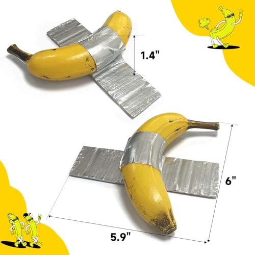 Duct Tape Banana, Handmade Banana Wall Sculpture, Fruit Sculpture Wall Decor, Resin Wall Hanging Decoration for Living Room Dining Room Bedroom Kitchen Office Home Gift for Men Women
