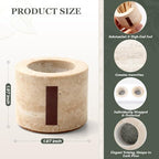 Travertine Match Holder Set of 2 - 2.6x2 Inch Handmade Decorative Matchstick Box with Striker for Fireplace, Candle, Home Decor - Matches Not Included