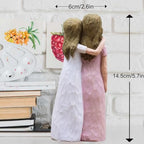 Mother Daughter Gift, Birthday Gifts for Mom from Daughter, Sculpted Hand-Painted Figurine (Pink) - color: Pink