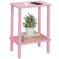 TUTOTAK End Table, Side Table, Nightstand, 2-Tier Storage Shelf, Sofa Side Table for Small Space, Living Room, Bed Room Pink TB01BP034 - color: Pink