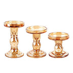 3-Piece Set of Glass Candlestick, Crystal Candlestick Holder Holder and Conical Candle, Christmas Candle Holder Decoration, Family Living Room Wedding Candle Holder (7 Colour) - color: 7 Colour