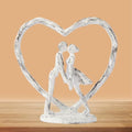 Anniversary Wedding Gift for Her Wife Husband Couple，Antique White Metal Couple Figurine Heart Sculpture Love Statue，Romantic 1st to 60th Anniversary,Includes Present Box and Gift Card，Valentines Gift - color: Antique White