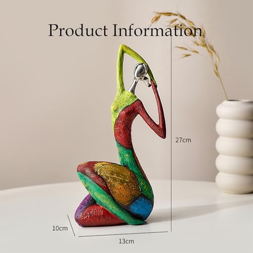 Modern Abstract Resin Sculpture Hand Painted Figurine Metallic Finish Art Collectible for Living Room Shelf Decor Contemporary Home Accent Tabletop Ornament Unique Housewarming Gift,A - color: A