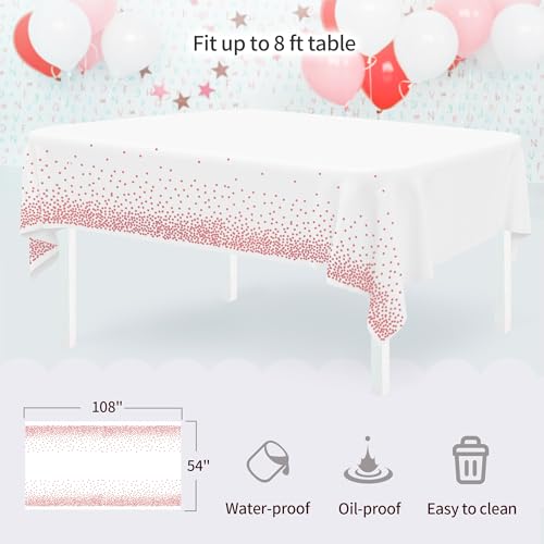 Pack of 10 NWK Cake Stand Set, with 3 x Two-Tier and 3 x Three-Tier Cupcake Stands, 4 x Appetizer Trays, 1 x Tablecloth for Birthday Bridal Baby Shower Party (Pink) - color: Pink