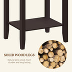 Yaheetech Side Table Set of 2, Wooden End Tables with Storage Shelf and Solid Wood Legs, 29in High Telephone Table Narrow Sofa Side Tables for Living Room/Small Spaces/Hallway/Study, Dark Coffee - style: Double