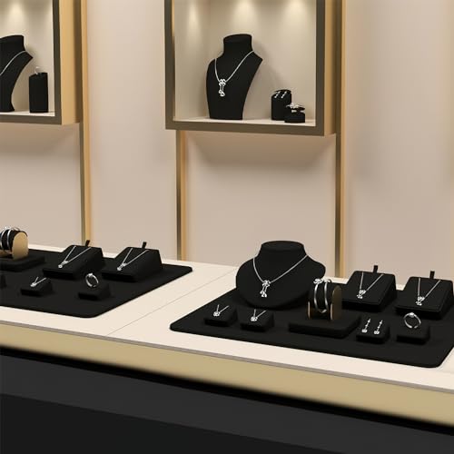 Oirlv Microfiber Necklace Bust Display Stand, Jewelry Holder for Pendants & Chains, Part of a Complete Jewelry Display Set - style: TT16506
