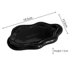 Ceramic Jewellery Dish Trinket Dish Jewelry Tray Cloud Shape Tray Perfume Tray Rings/Earrings/Bracelets/Watch/Keys Tray for Valentine's Day//Mother's Day/Birthday Gift (Black) - color: Black