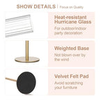 Garvee Gold Hurricane Candle Holders Set of 6, Taper Candlestick Holders with Ribbed Glass Cylinder Sleeves, Elegant Table Centerpiece for Wedding, Birthday, Christmas, Home Decor - size: 6