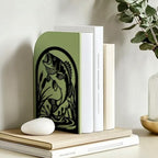 Peacoblue Metal Bookends for Shelves, Modern Decorative Heavy Duty Study Book Ends Stoppers for Office, Desk, Shelf, Room 5.3"x4.3"x7.9" Cast Iron Simple Tall Bookends 1 Pair (Fish) - style: Fish