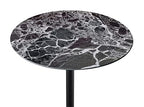 Small Drink Table,Height Adjustable Pedestal Table, Martini Tables, Side End Tables with Round Marble Top,Increase Size and Weighted Base for Small Spaces Living Room,Bedroom - Black - color: Marble-adjustable 2#