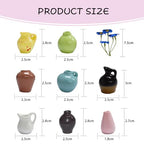 Mini Magnetic Vase,Miniature Magnet Ceramic Vase Decoration, Refrigerator Magnets Vases for Refrigerator Kitchen Locker Office(8pack)