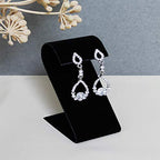 MOOCA 6 Black Velvet Earring Stand Showcase Displays Earring Jewelry Display Stands, 3 1/4 in H, Black Velvet - color: Black Velvet, Regular