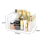 Clear Makeup Organizer Tray with Handles Bathroom & Vanity Storage for Cosmetics, Skincare - Countertop Organizer Kitchen Cabinet Storage Tray