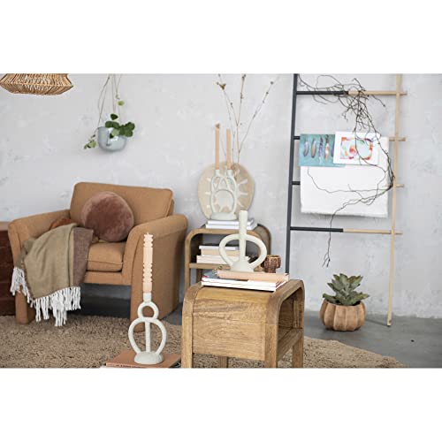 Bloomingville Modern Sculptural, Ivory Taper Candle Holder, Cream