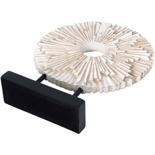 Minimalist Round Statue Above Cabinet Decor Kitchen, Modern Decorative Sculpture Home Decorations for Living Room Coffee Table, Office Decor Items, Center Pieces Decoration (White) - color: White