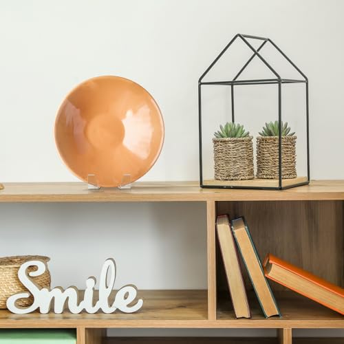 Honeydak Acrylic Plate Display Stand Clear Easel Stand for Picture Plate Frame Albums Record Magazine Tablet Canvas Board Postcards Books Minimalist Tabletop Decor for Home & Office, 8 x 4 x 4 Inches