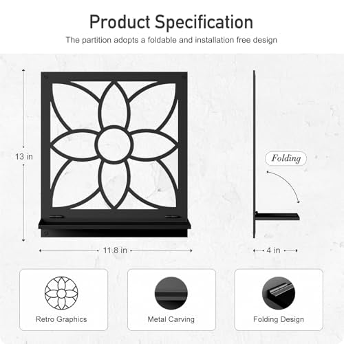 Flower Candle Wall Sconce, Retro Bathroom Wall Decor, Black Minimalism Wall Art for Living Room Bedroom Bathroom (2 Pack 11.8 x 13 in) - color: Black- Flower