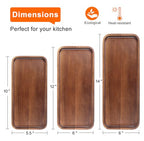 Acacia Wood Platters Small 12"x6" Long Charcuterie Board Rectangle Decorative Tray Wooden Serving Platter for Food Appetizer Cake Plates Kitchen Dish Cheese Boards Rectangular Snack Dessert Trays - size: 12" x 6" x 0.6"