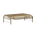 Martha Stewart Ryder Gold Mesh Metal Desktop Monitor Stand Riser with Organizer Drawer and Side Storage