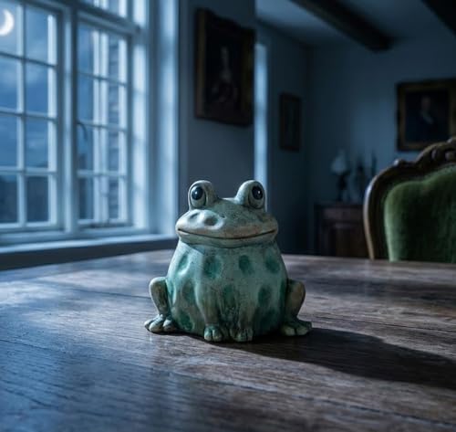 Napco Imports Decorative 3 Inch Indoor or Outdoor Sculpture Figurine Garden Statue Green Spotted Frog