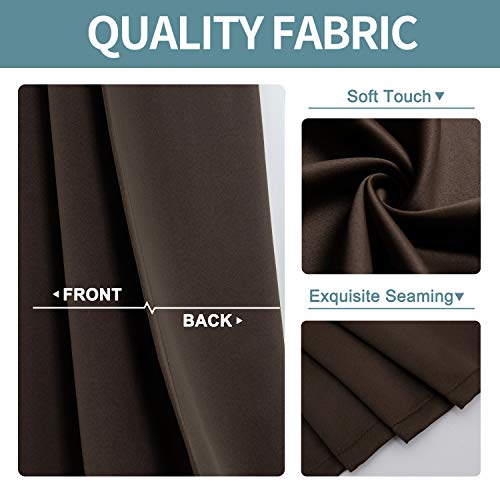 ChrisDowa Small Window Curtains 40 inches Long for Bedroom - Grommet Short Thermal Insulated Room Darkening Curtains for Kitchen (2 Panels, Brown, 29 x 40 Inch) - color: Brown, size: 29"W x 40"L (Pack of 2)