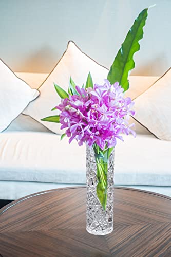 CS Crystal Vase 15-inch high, Frost Flower Design, for Flowers & Decor. Lovely Nice Shiny Piece. Perfect as a Gift, Suitable for All Occasions. - style: Frost Flower Design