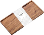 Vandroop Mini Wooden Serving Platter, Small Wood Serving Tray for Tea/Coffee (Acacia Wood, S) - size: 10" x 4.6" x 0.6"