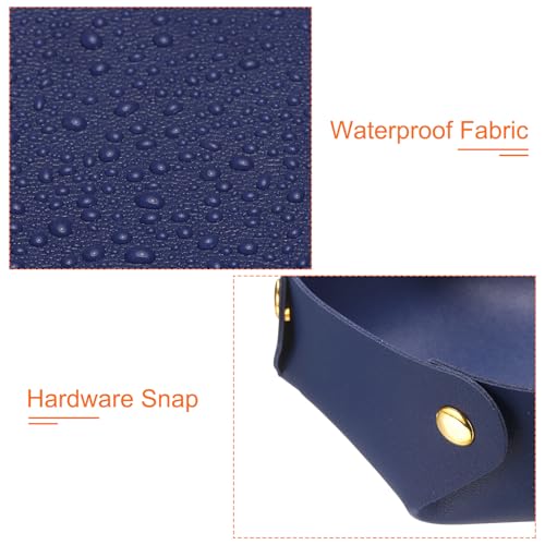 uxcell 2 Pcs Valet Tray for Women and Men, PU Leather Jewelry Tray Entryway Table Bedside Nightstand Catchall Storage Organizer for Jewelry Key Coin Watch Wallet (2 Size, Dark Blue) - color: Dark Blue