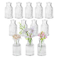 Glasseam Glass Bud Vases for Centerpieces: Clear Small Mini Flower Vase Set of 12 for Wedding Party Decorations - 3.7" Cute Tiny Bulk Table Centerpieces for Modern Baby Shower Bridal Florist Decor