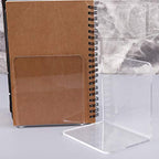 2Pcs Book Ends, Clear Acrylic Bookends, Non-Skid Bookend Supports, Book Stopper for Books/Movies/CDs/Video Games