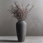 Rustic Farmhouse Flower Vase - 13.4 Inchs Large Black Ceramic Vase, Pampas Grass Vase, Modern Farmhouse Decor Vase for Home Decor, Dining Table, Entryway, Centerpiece, Living Room, Shelf Decorative - size: Large