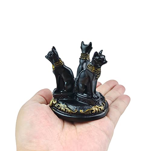 Bast Bastet Cats Crystal Ball Stand Sphere Display, Natural Healing Feng Shui Glass Orb Holder Base Statue Decoration, for 40mm-80mm Ball - style: Bast Cat