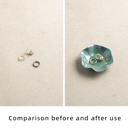 Ceramic Trinket Dish for Jewelry, Lotus Leaf Shape Small Ring Dish Tray, Jewelry Dish Organizer for Necklace Earrings, Home Decor Gift for Mom Best Friend Sister (green) - color: green