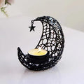 Moon Tea Light Candle Holder, Black Metal Decorative Candle Stand for Home Decor, Gift - size: 1Pcs Black
