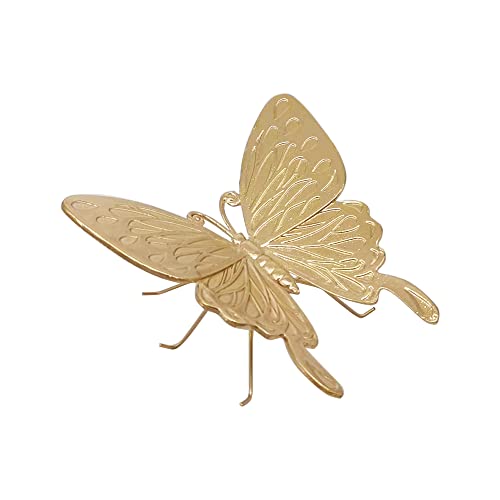 Gold Butterfly Sculpture - Solid Metal Insect Ornament - Mini Butterfly Figurine for Home, Office, Garden & Desktop Decor - style: Butterfly-Type B