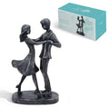 Couple Dancing Resin Figurine, 7.7" H, Romantic Gifts for Him & Her, Faux Black Wrought Iron Finish, Engagement Anniversary Wedding Keepsake Home Decor - style: Dance
