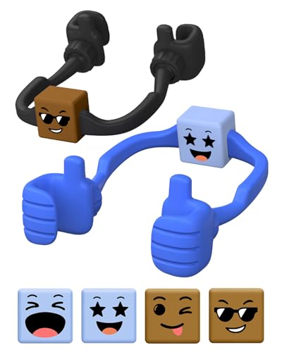 Stocking Stuffers for Teens Girls Boys Adults Cell Phone Holder with Clip: Dual-Sided Mood Cubes Clips for Gesture Phone Stand Desk Accessory Cool Gadget Birthday Gifts for Men Kids Women Christmas - color: Black&Blue&Blue&Brown, size: 2