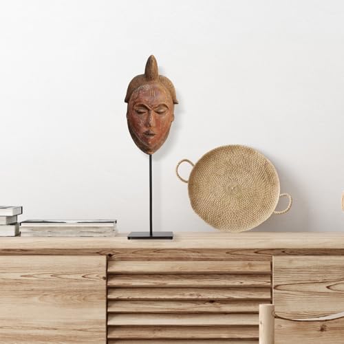 RattanView Mask Display Stand Holder for African and Tribal Mask Artifacts Statues Sculpture Figurine for Displays, Shows and Art Exhibits (4.72 x 4.72 x 12.6 Inch) - size: 4.72 x 4.72 x 12.6 Inch