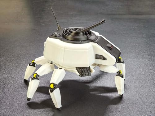 3D Printed Arc Bombardier Mechanical Creature 5.1 Inch Sculpture Sci Fi Home Office Desk Decor - color: Black/White/Yellow