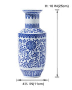 Blue and White Vase, Blue Vase, Chinoiserie Vase, Ginger Jar Vase for Home Decor, Porcelain Decor,10" H - size: BlueA 10"H